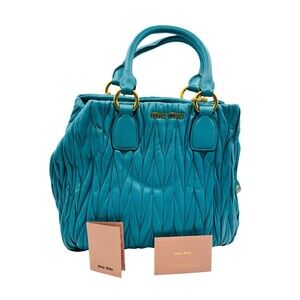 Miu Miu Matelasse 2way Handbag Turquoise Turchese Shoulder Bag Crossbody